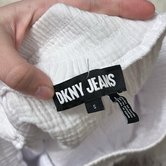 NWT DKNY White Gauze Pull On Shorts Size S 100% Cotton - Picture 7 of 11